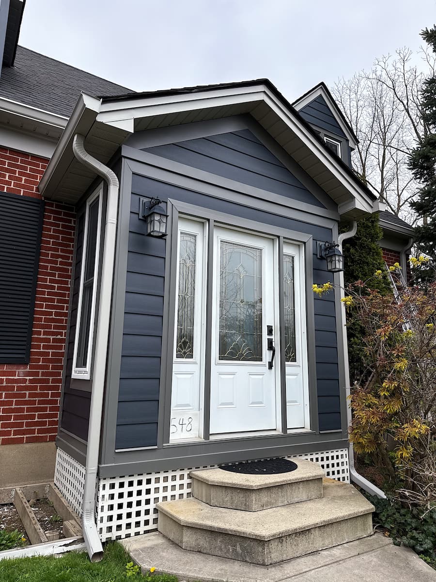 Vinyl siding installation on a home exterior